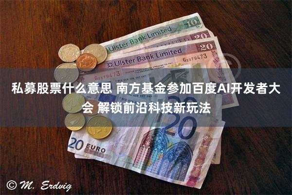 私募股票什么意思 南方基金参加百度AI开发者大会 解锁前沿科技新玩法