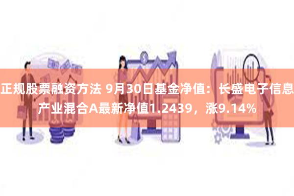 正规股票融资方法 9月30日基金净值：长盛电子信息产业混合A最新净值1.2439，涨9.14%