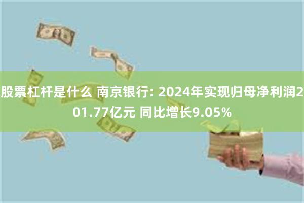 股票杠杆是什么 南京银行: 2024年实现归母净利润201.77亿元 同比增长9.05%